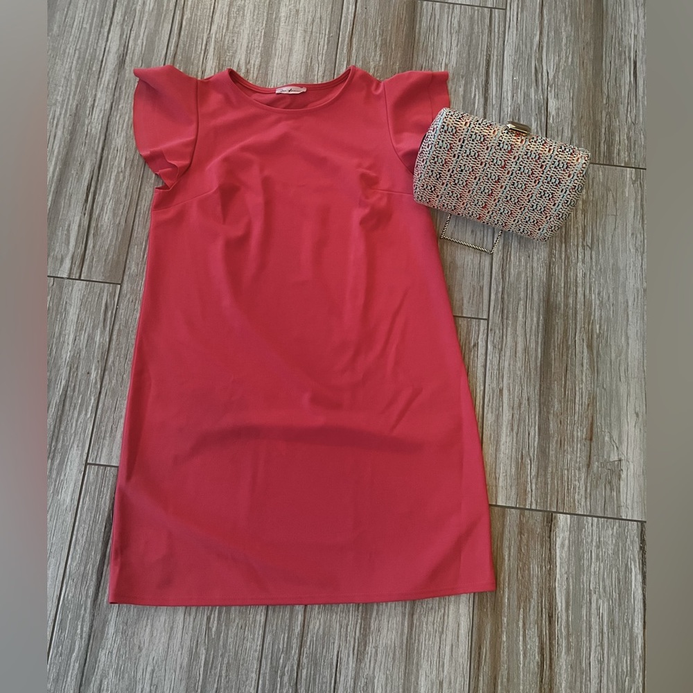 Cute Coral Casual Dress Sz Medium to Large
